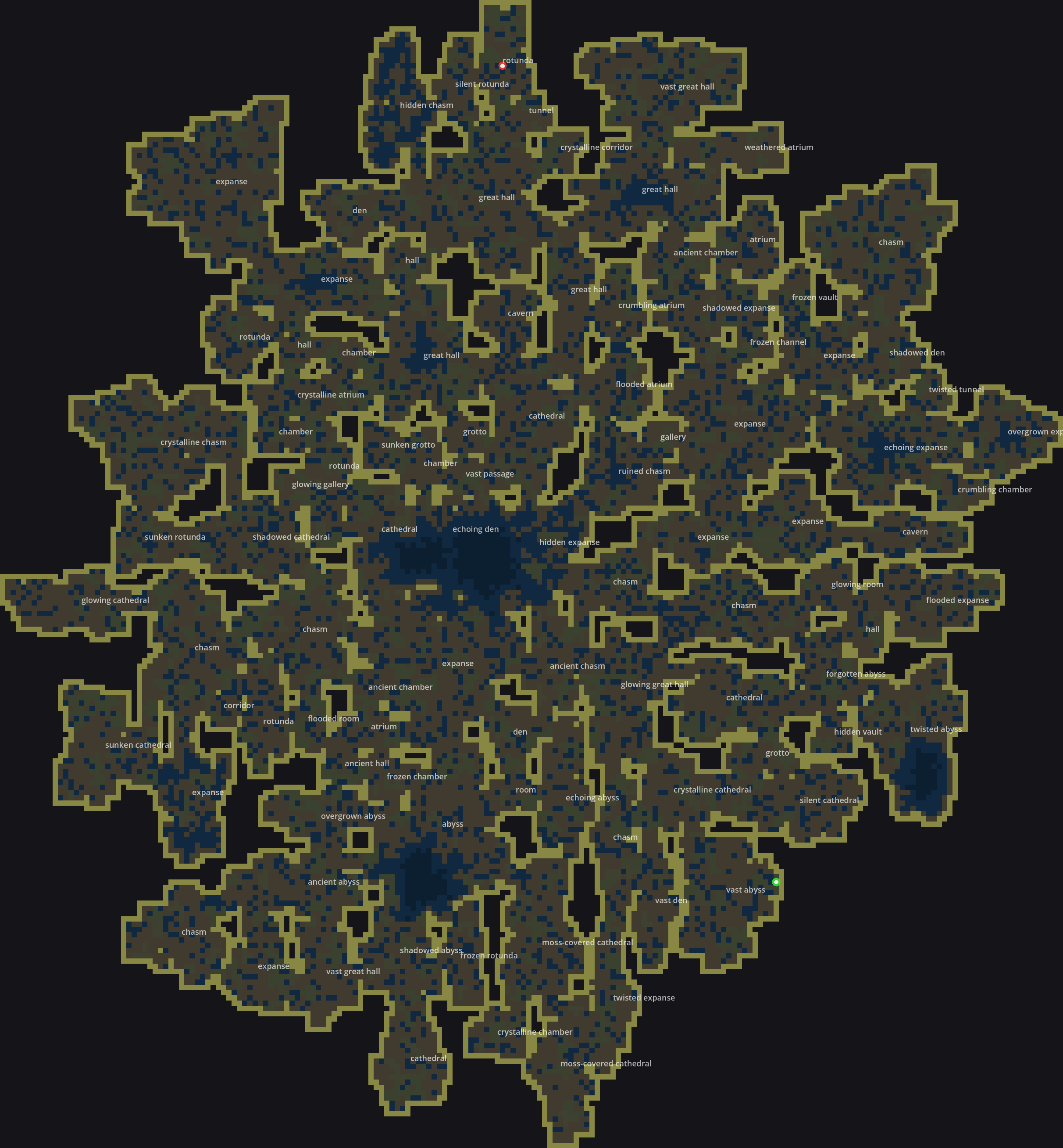 A cave generated from a single Game of Life pass